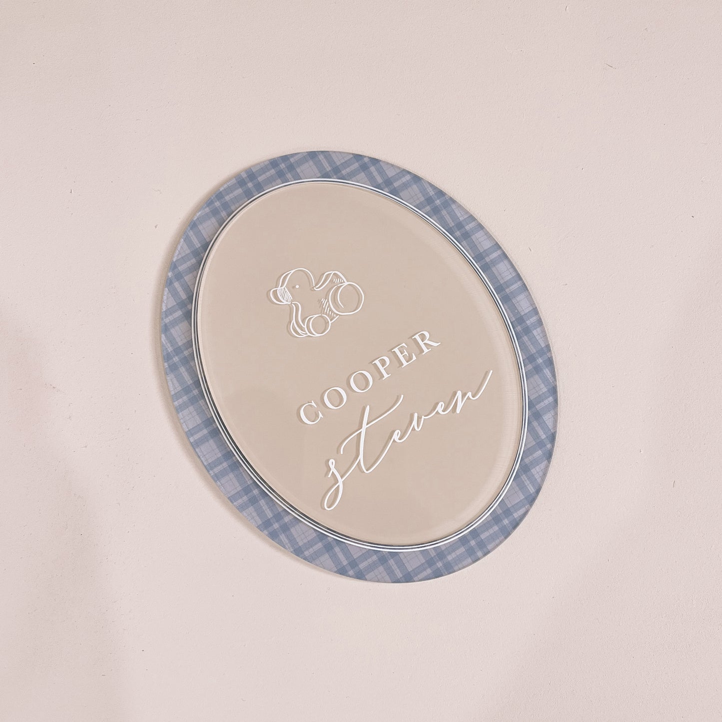 Double-Layered Oval Name Plaque | Multiple Customisation Options