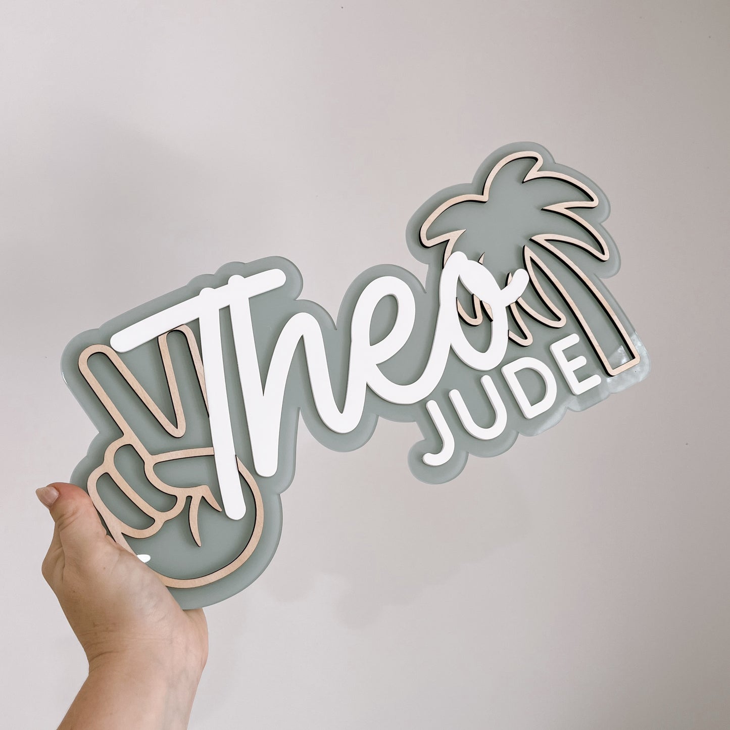 PERSONALISED Layered Wall Name Sign With Shapes | MULTIPLE SHAPE CHOICES + BACK COLOURS