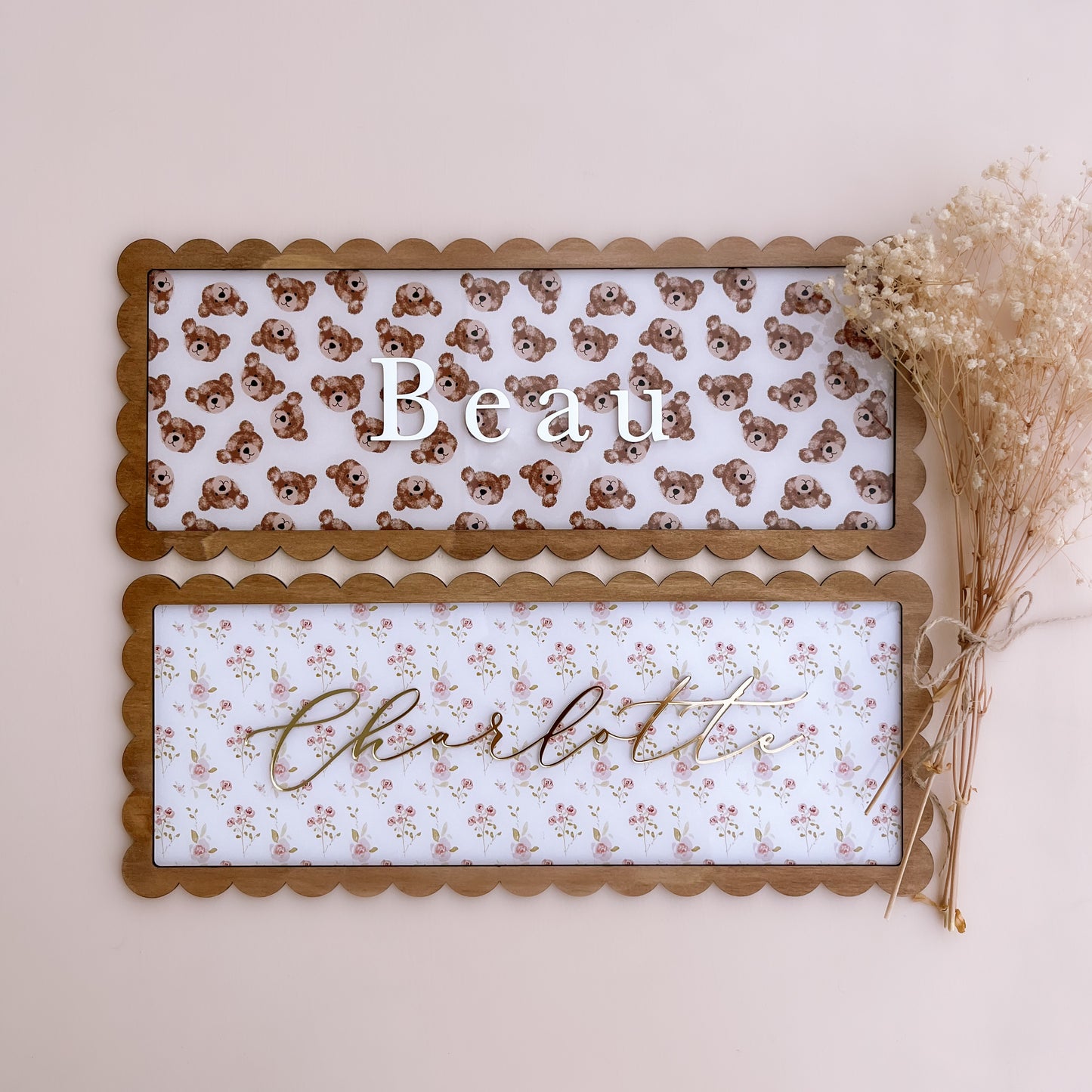 Vintage Rectangle Wall Name Plaque | Personalised Name Plaque | Kids Name Plaque