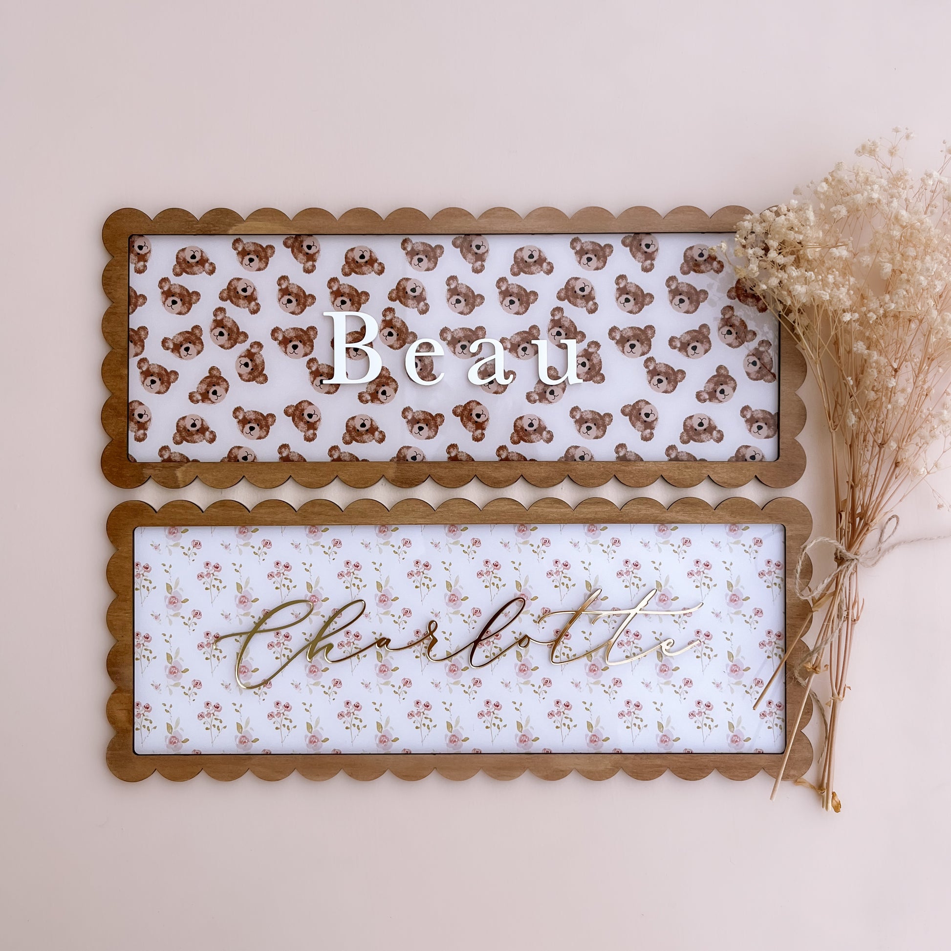 Vintage Rectangle Wall Name Plaque | Personalised Name Plaque | Kids Name Plaque