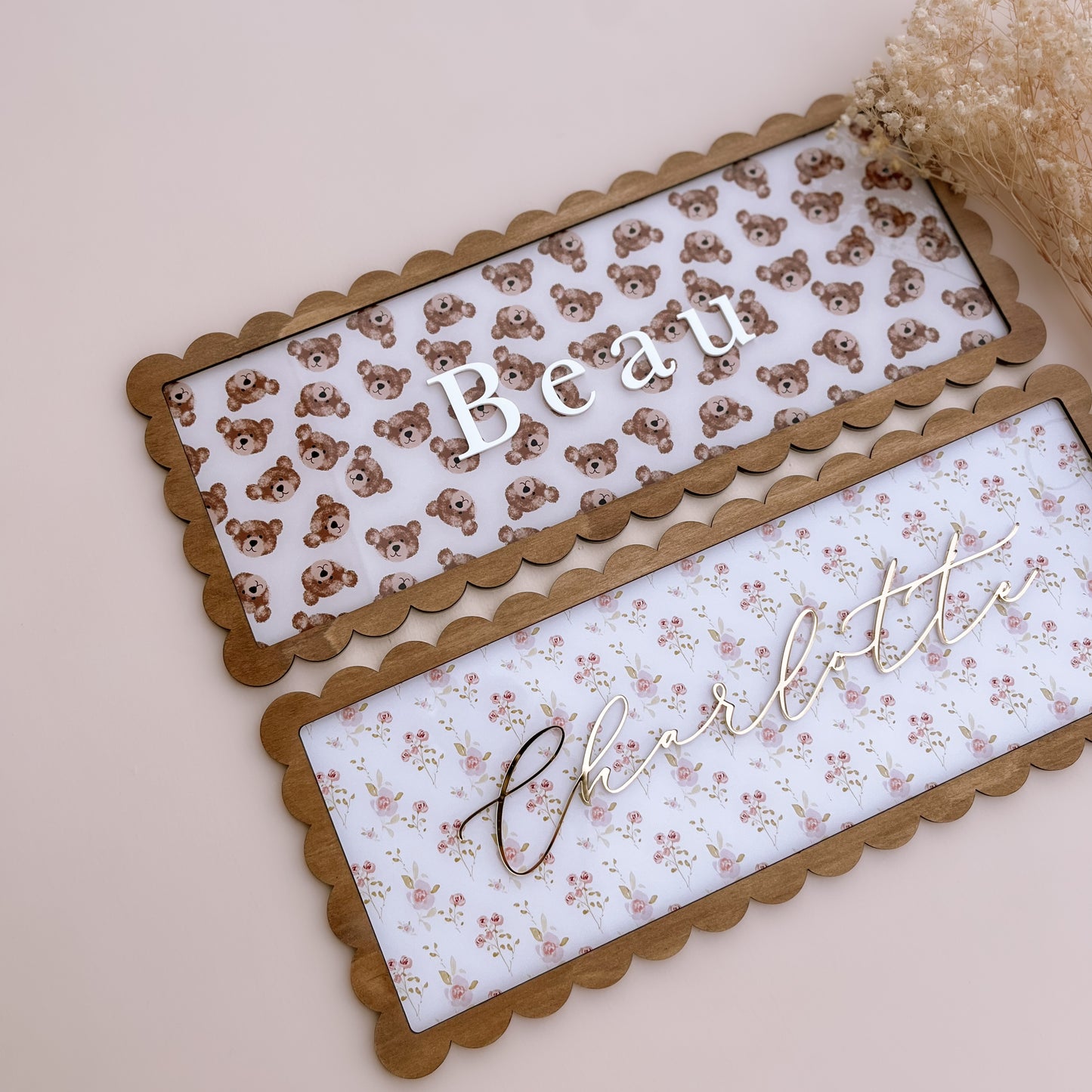 Vintage Rectangle Wall Name Plaque | Personalised Name Plaque | Kids Name Plaque