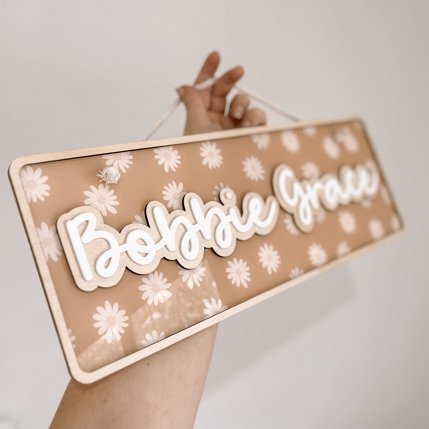 Layered Name Wall Plaque | 2 SIZES | Multiple Colour + Pattern Options