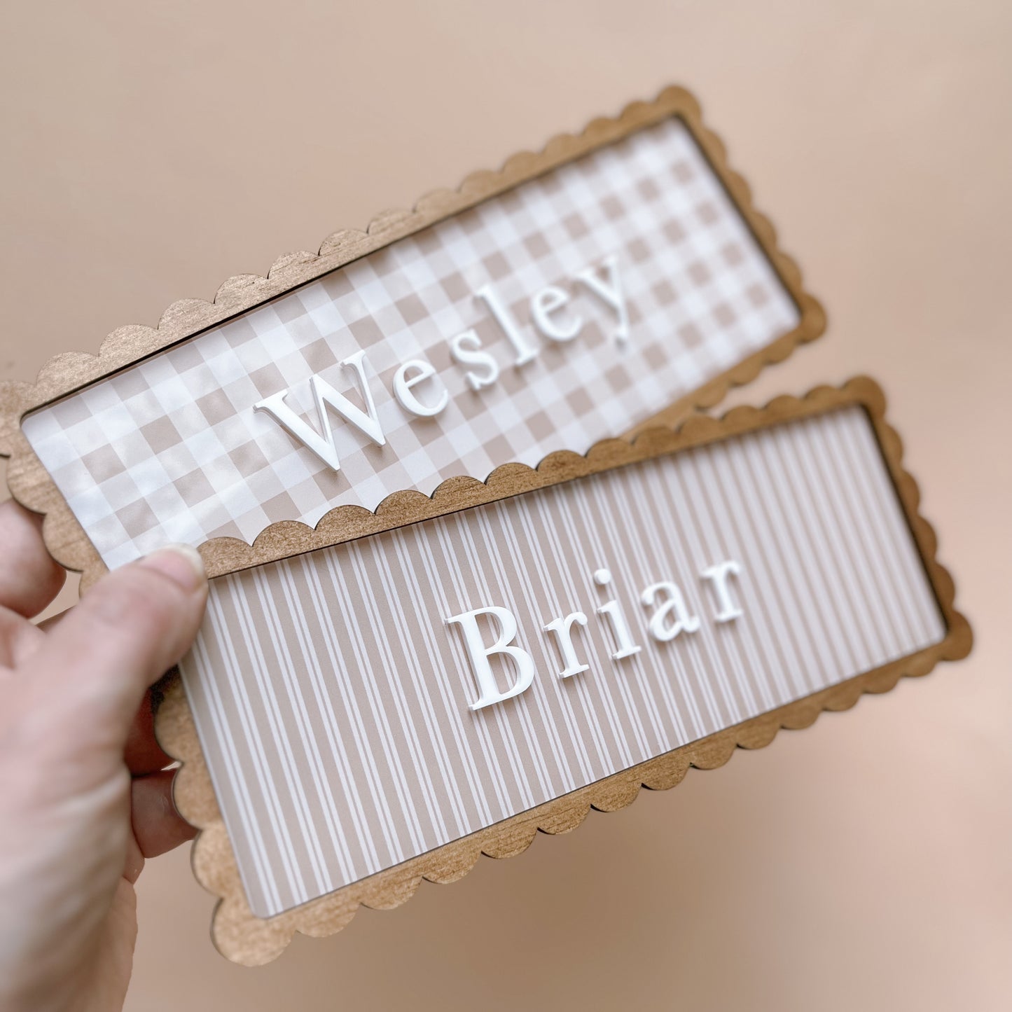 Vintage-Style Rectangle Wall Name Plaque | PERSONALISED | Multiple Colour, Pattern & Size Options