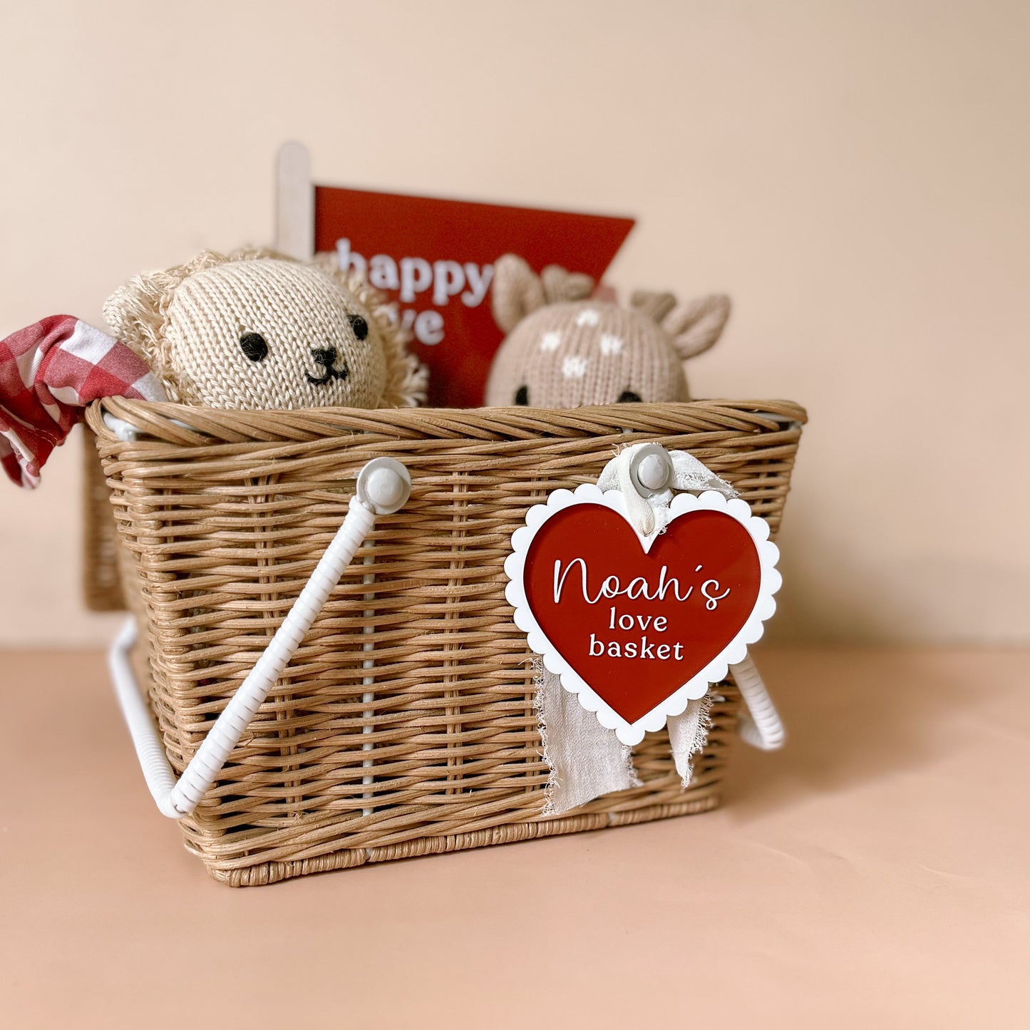 Valentine's Day Basket Tag | PERSONALISED | Multiple Colour & Pattern Choices