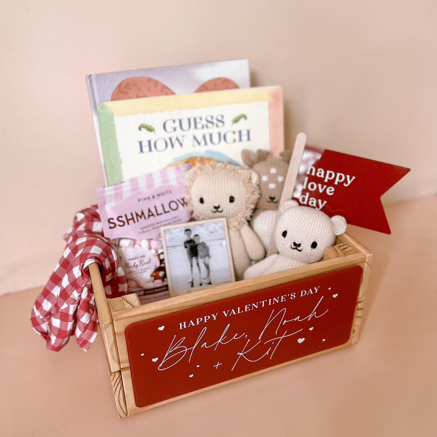 VALENTINE'S DAY CRATE FRONT PLAQUE | Personalised | Attach To Crate - Purchase Separately | Multiple Colour & Pattern Options