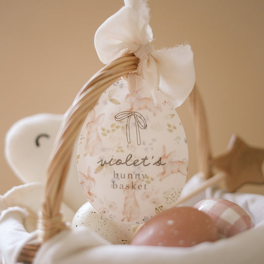 Double-Layered Easter Basket Tag | Personalised | Multiple Pattern Options