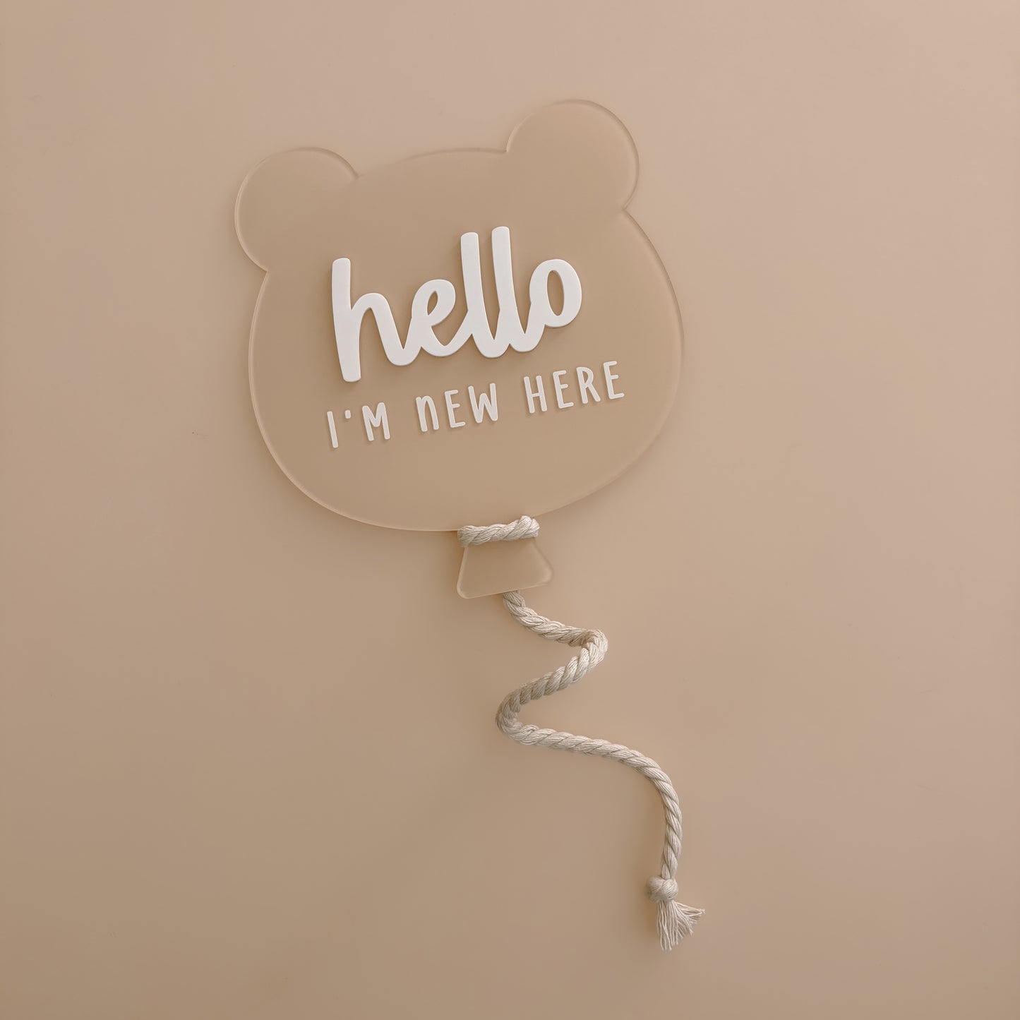 SAMPLE - Large Bear Balloon Baby Birth Announcement