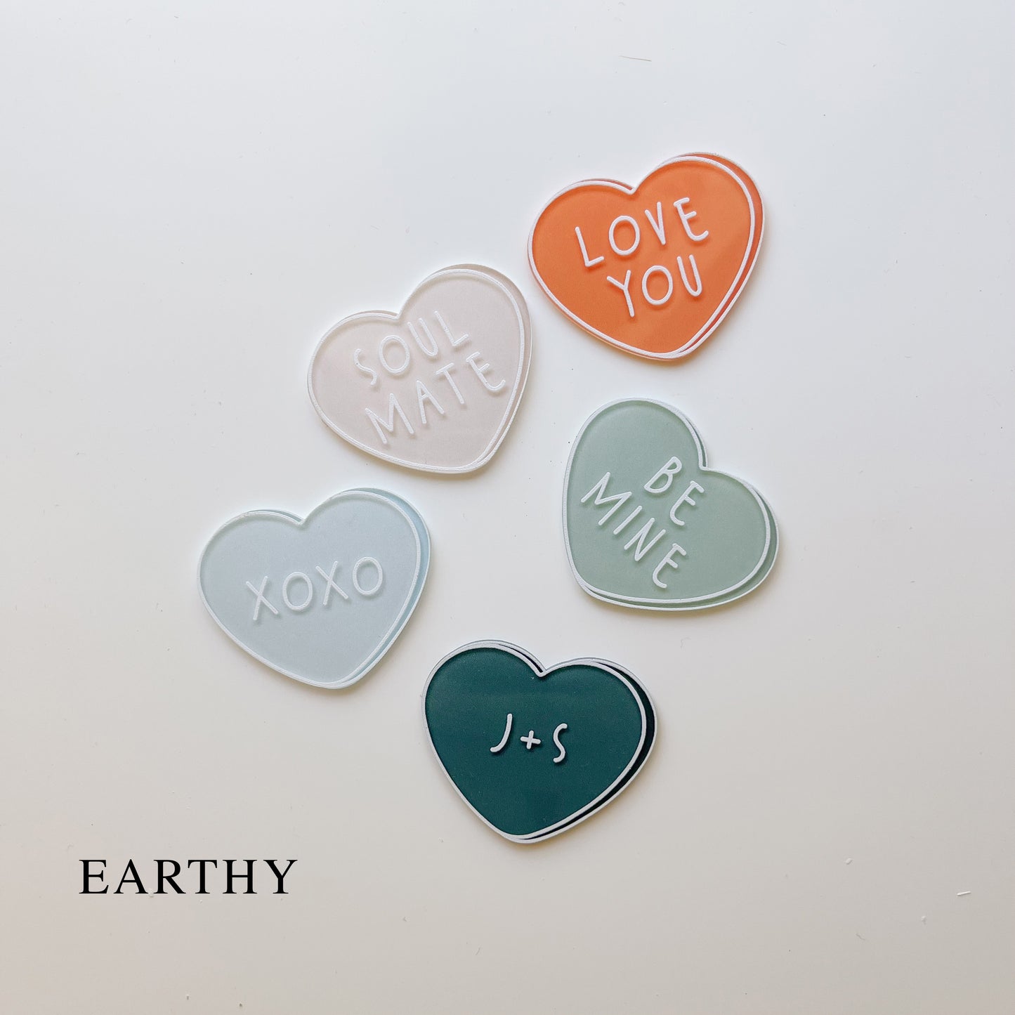 Candy / Conversation Hearts Magnets | Set of 5 | PERSONALISED | 4 Colourway Choices