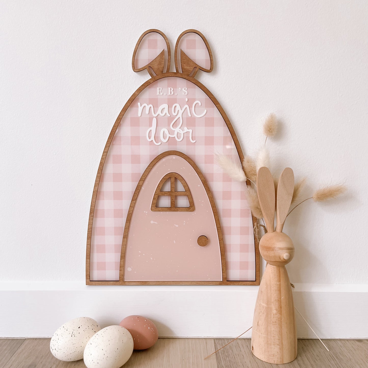 Easter Bunny's Magic Door Plaque | Multiple Colour & Pattern Options