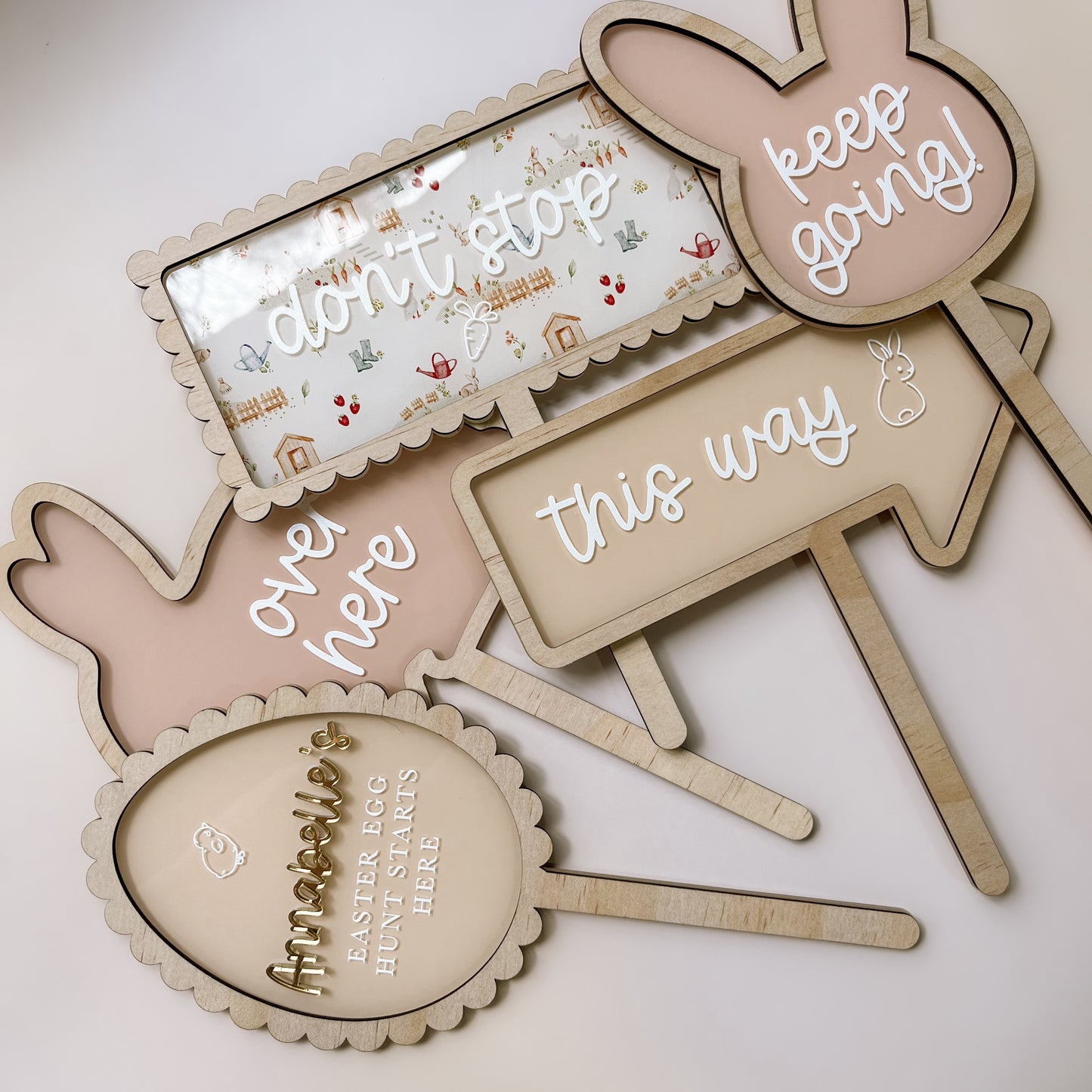 Personalised Easter Hunt Stake Set | Multiple Colour & Pattern Options