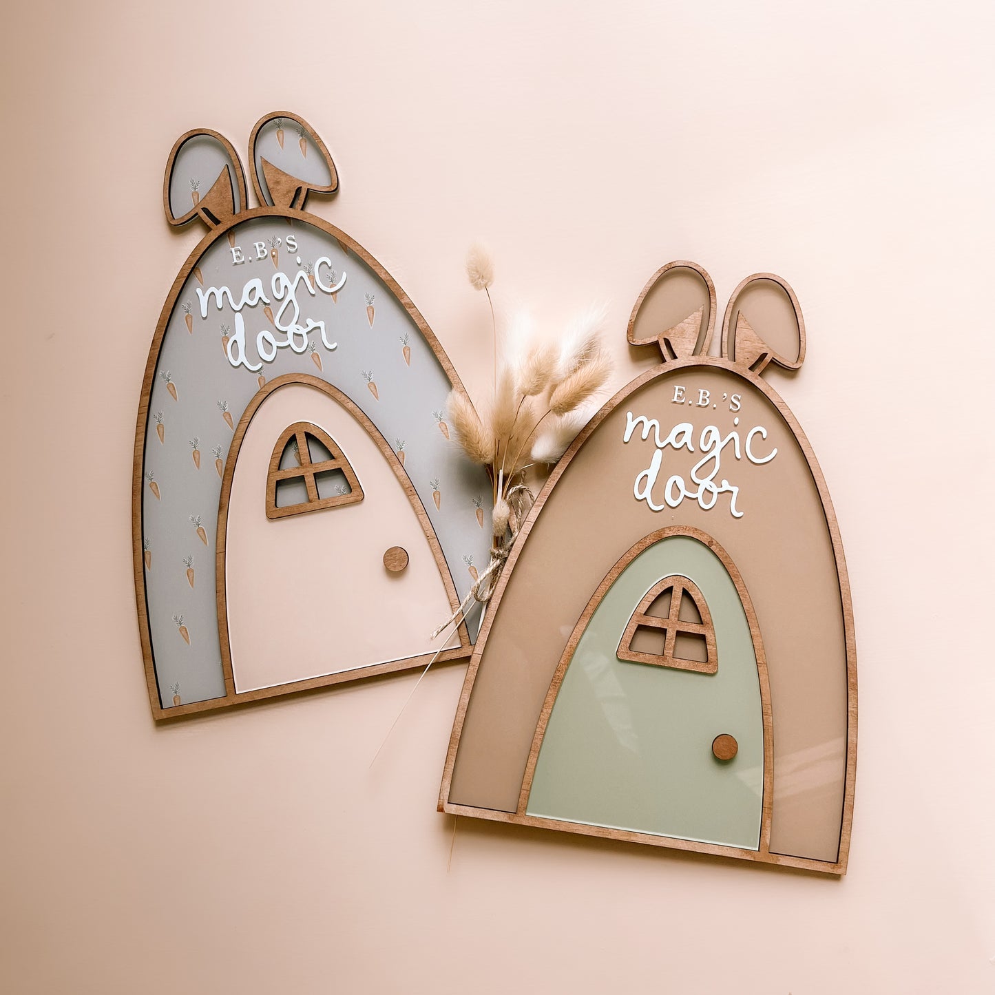 Easter Bunny's Magic Door Plaque | Multiple Colour & Pattern Options