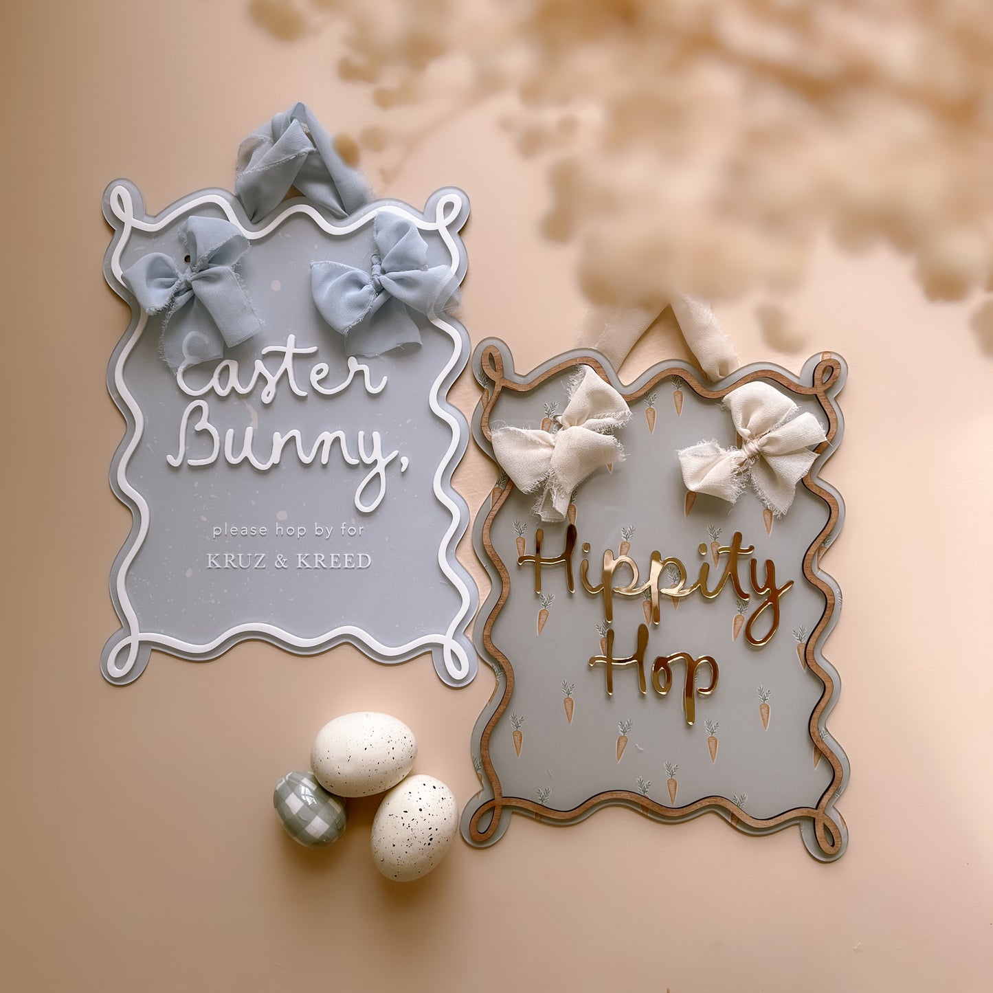 Easter Wavy Sign | Custom Text | Multiple Colour & Pattern Options