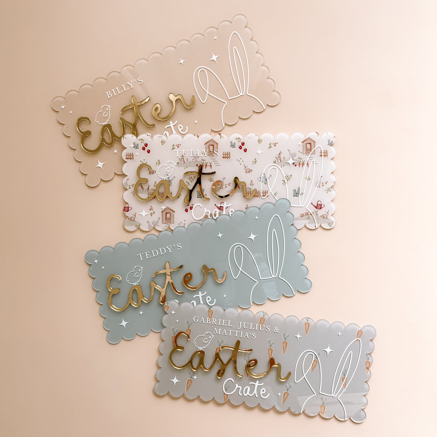 Personalised Easter Crate Front Plaque | Attach To Crate - Purchase Separately | Multiple Colour & Pattern Options
