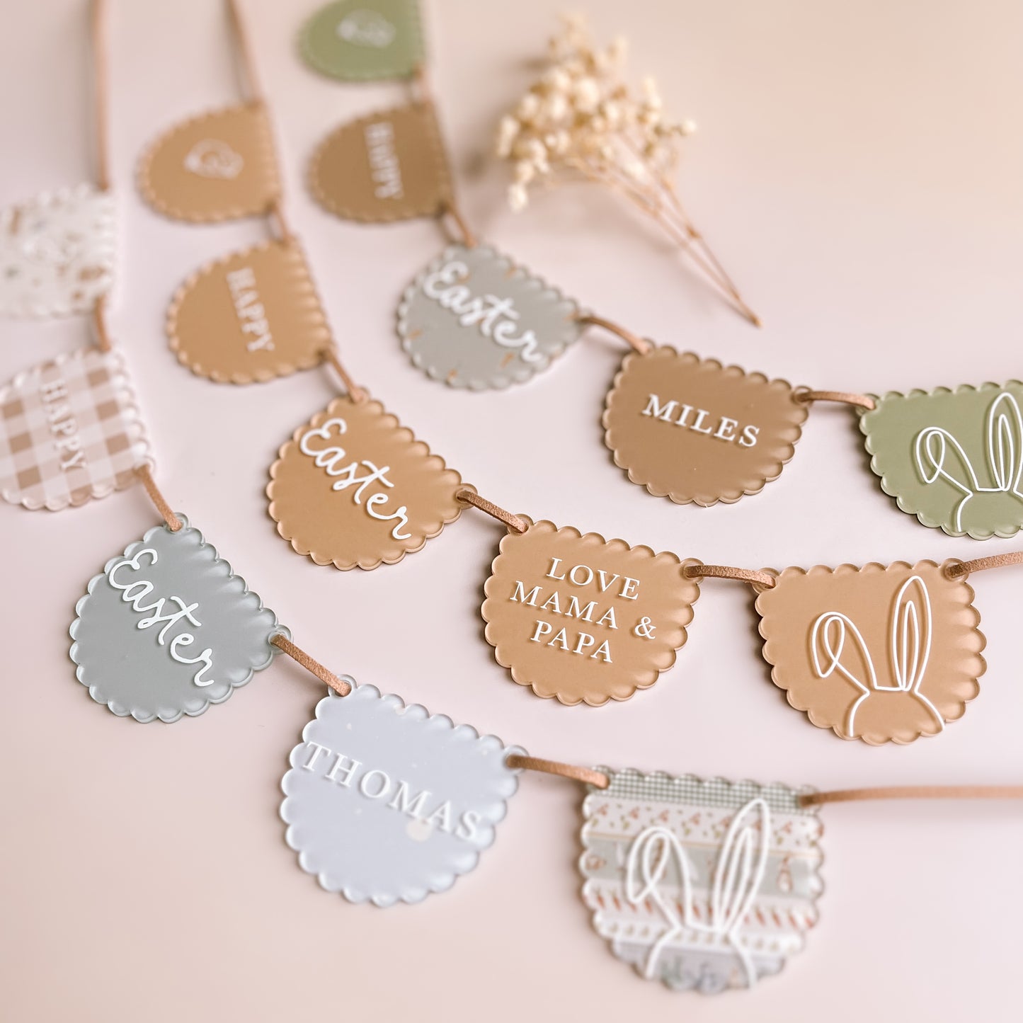 Personalised Mini Easter Bunting | Multiple Colour & Pattern Options