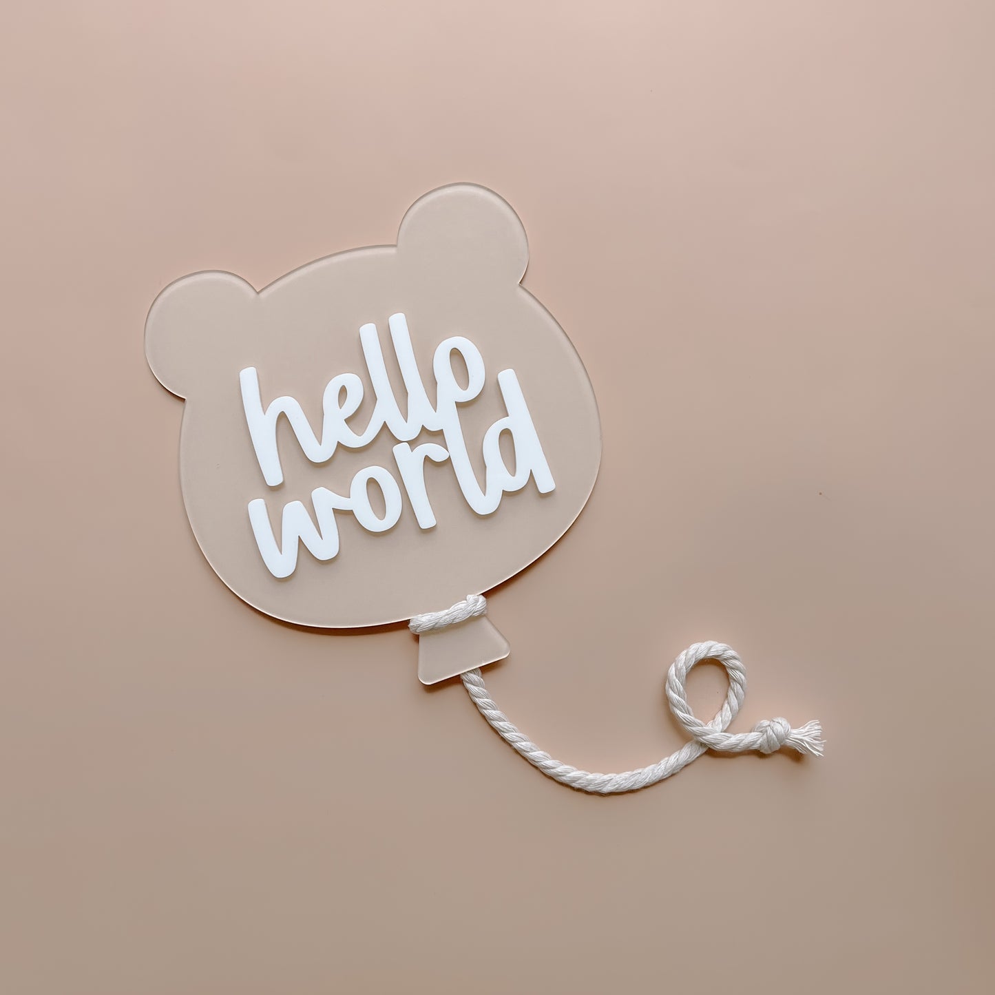 BEAR Balloon Baby Birth Announcement Plaque | Multiple Colour + Pattern Options