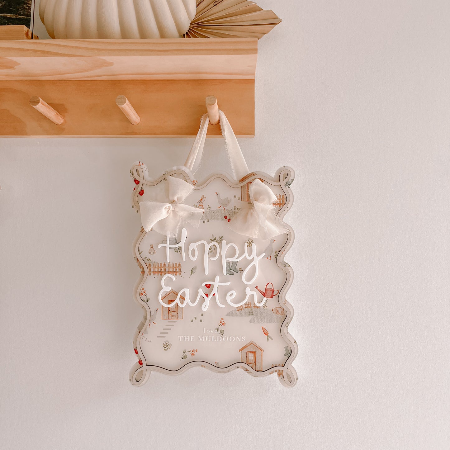 Easter Wavy Sign | Custom Text | Multiple Colour & Pattern Options