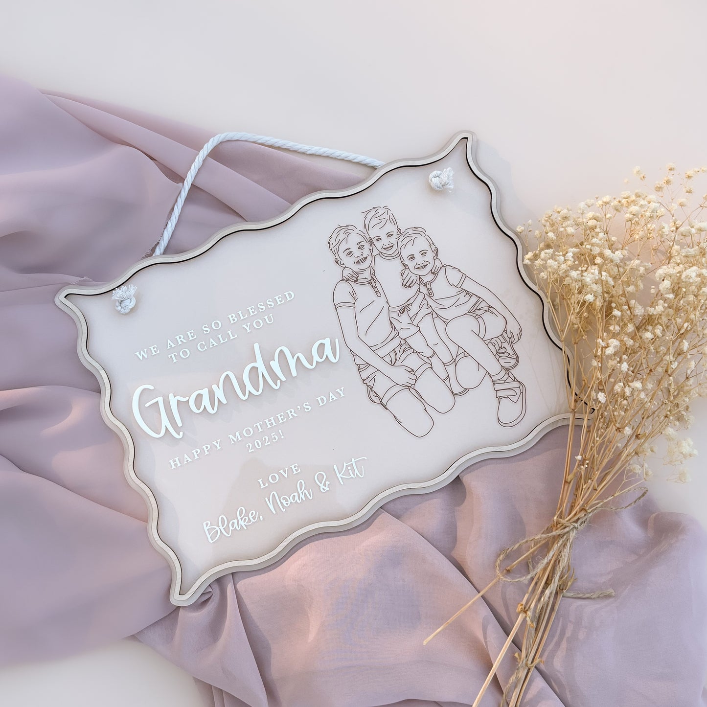 PERSONALISED LINE DRAWING SIGN | Based On Your Photo | Multiple Colour Choices