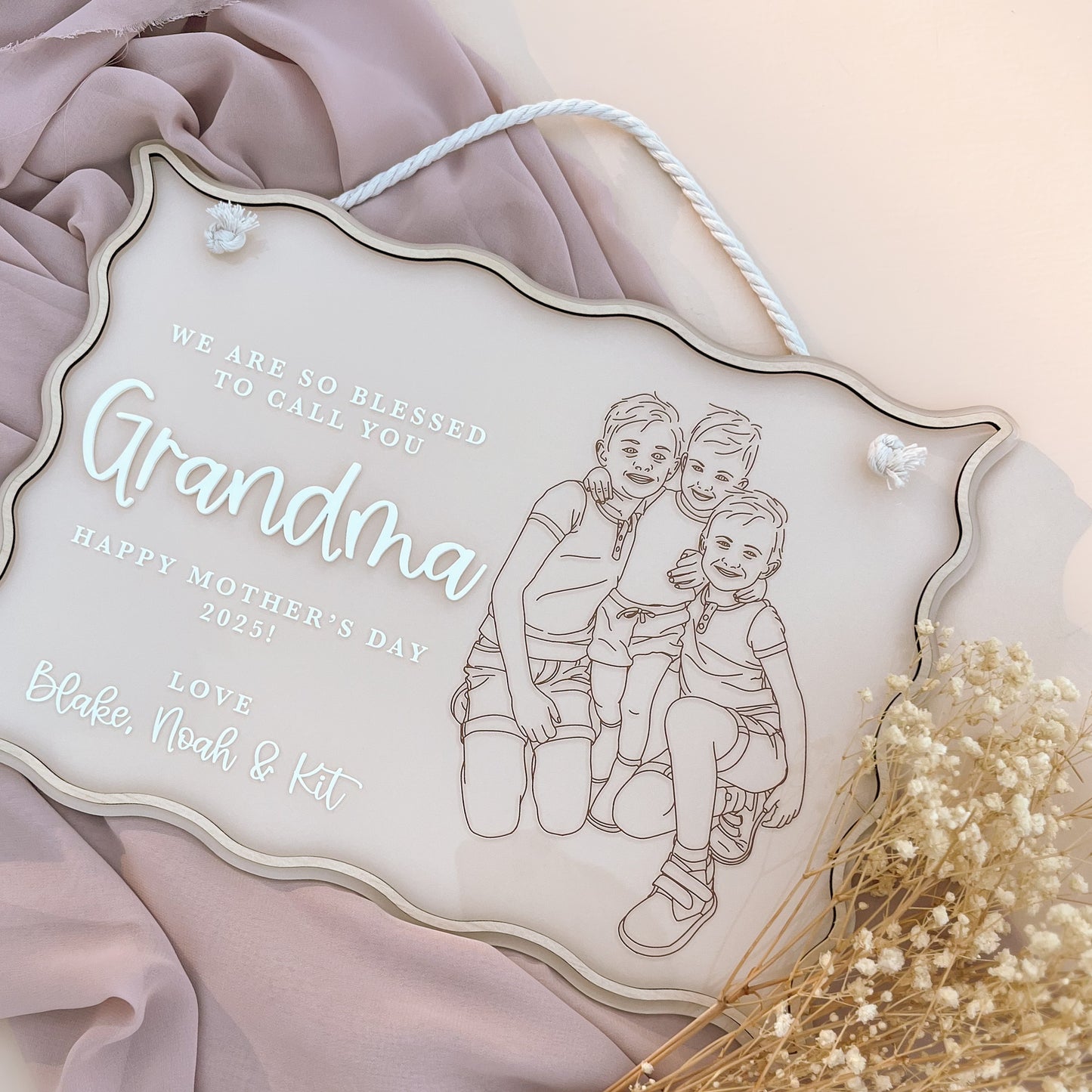 PERSONALISED LINE DRAWING SIGN | Based On Your Photo | Multiple Colour Choices