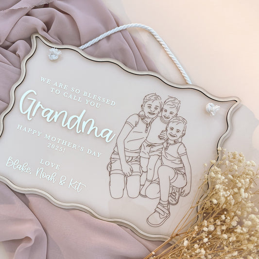 PERSONALISED LINE DRAWING SIGN | Based On Your Photo | Multiple Colour Choices