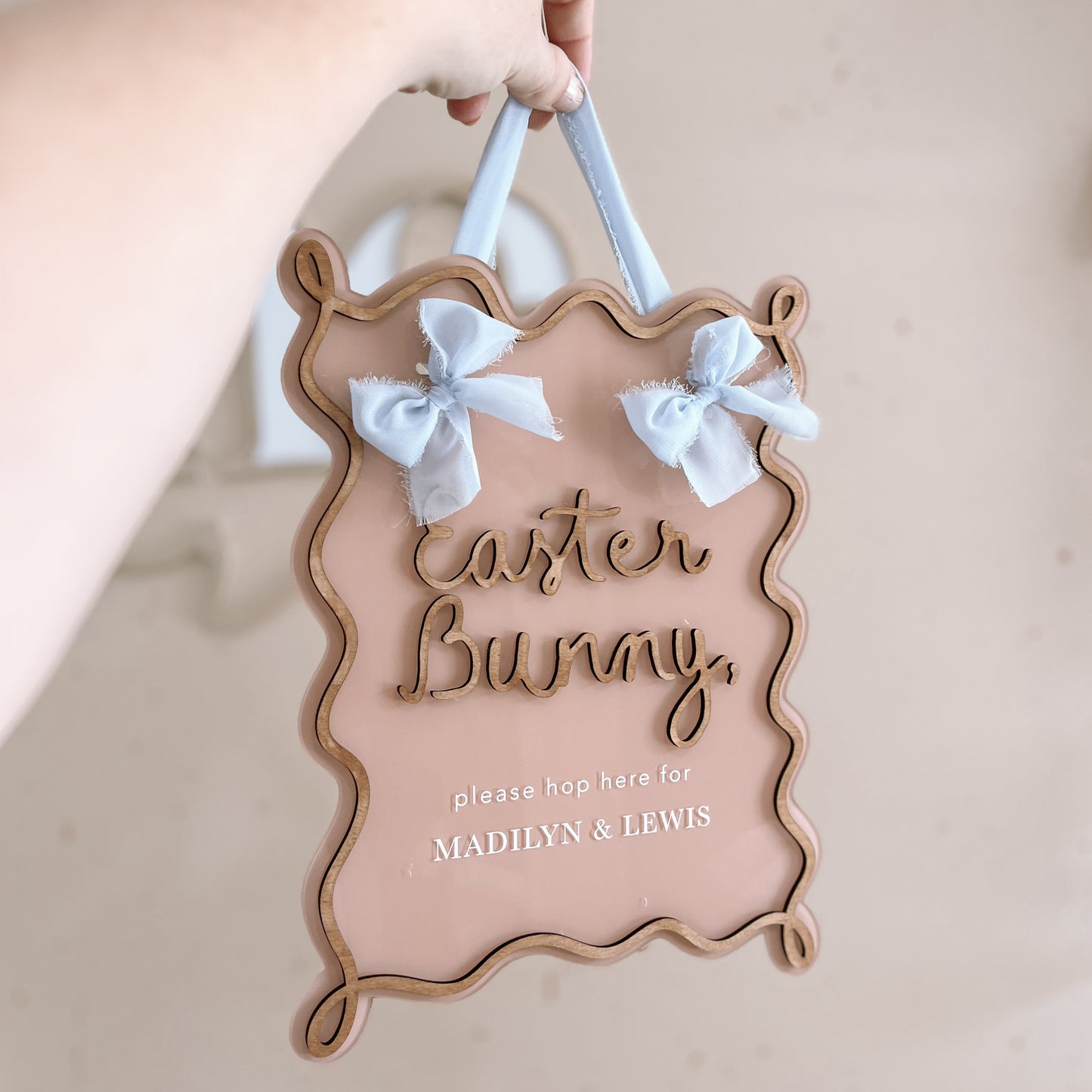 Easter Wavy Sign | Custom Text | Multiple Colour & Pattern Options