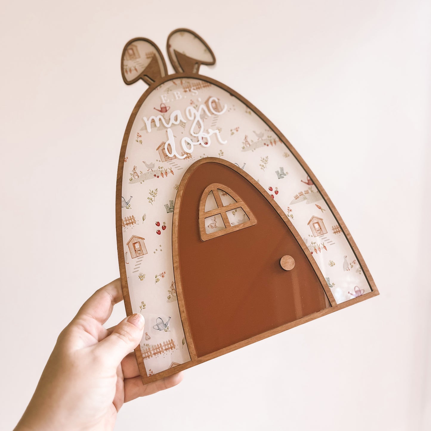 Easter Bunny's Magic Door Plaque | Multiple Colour & Pattern Options