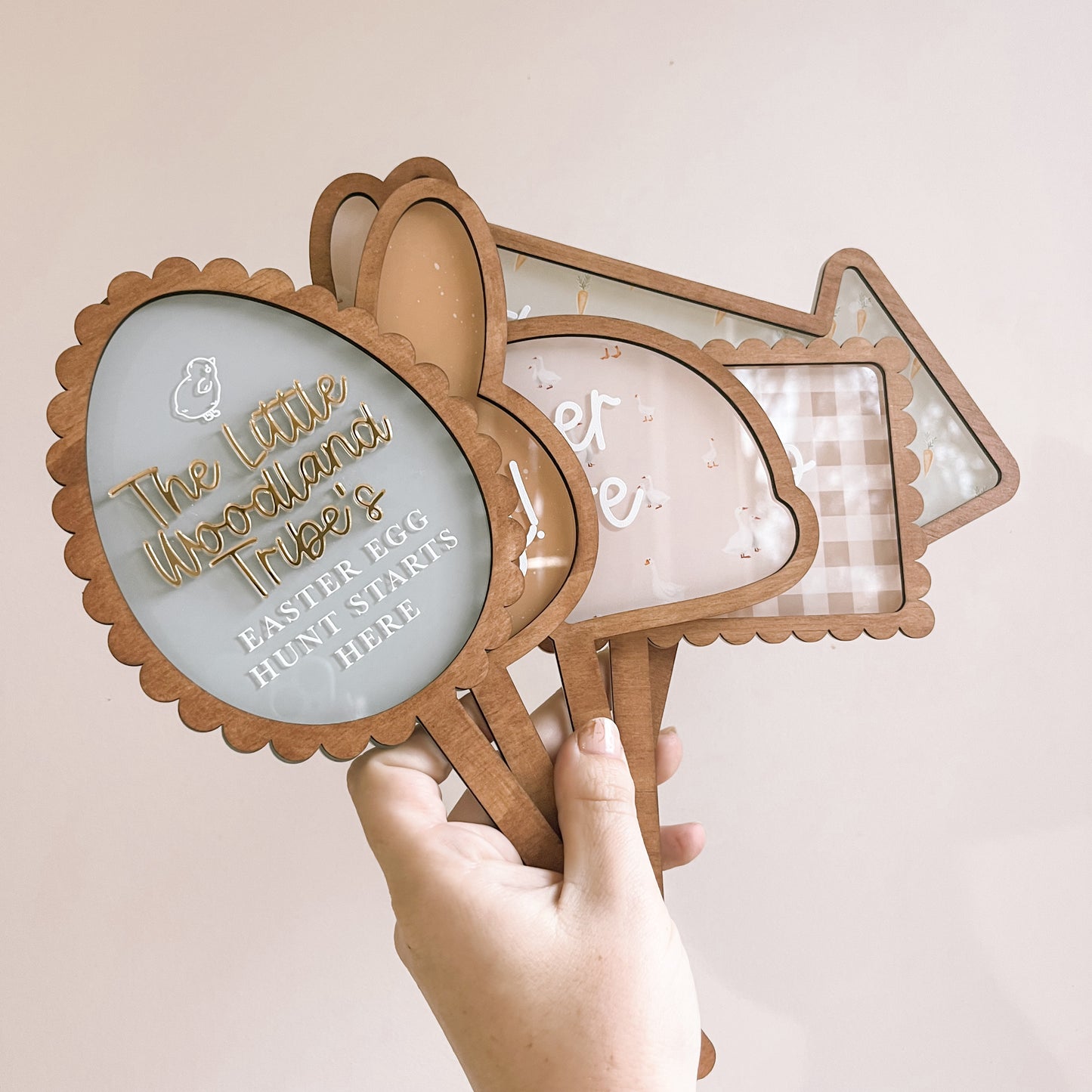 Personalised Easter Hunt Stake Set | Multiple Colour & Pattern Options