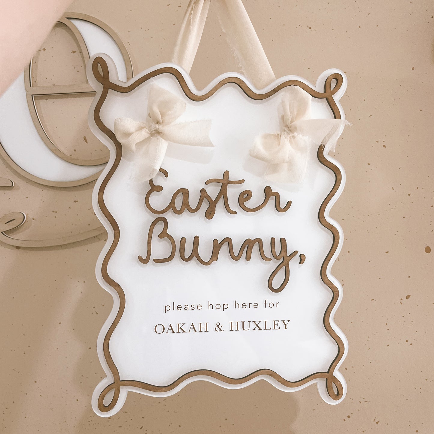 Easter Wavy Sign | Custom Text | Multiple Colour & Pattern Options