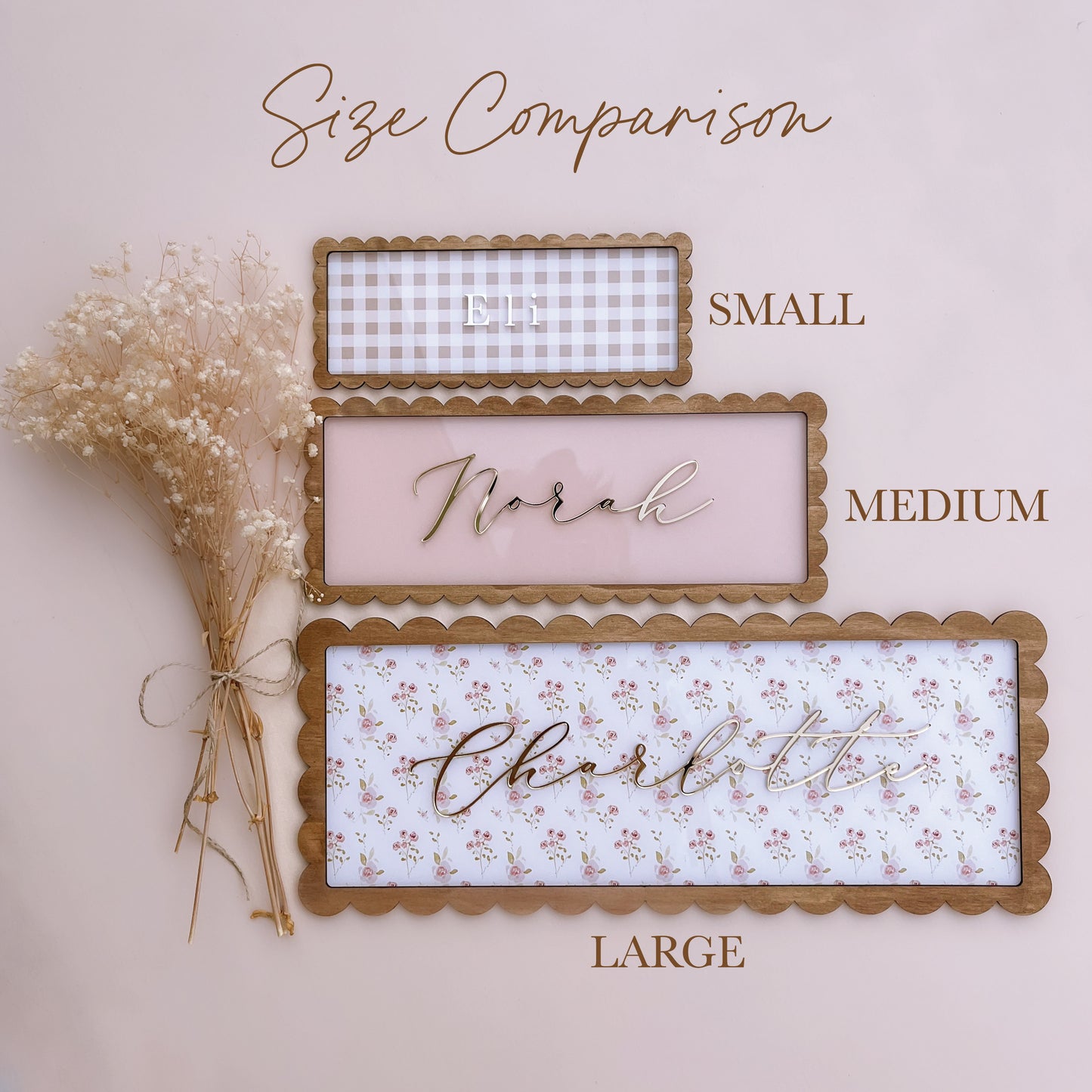 Vintage Rectangle Wall Name Plaque | Personalised Name Plaque | Kids Name Plaque