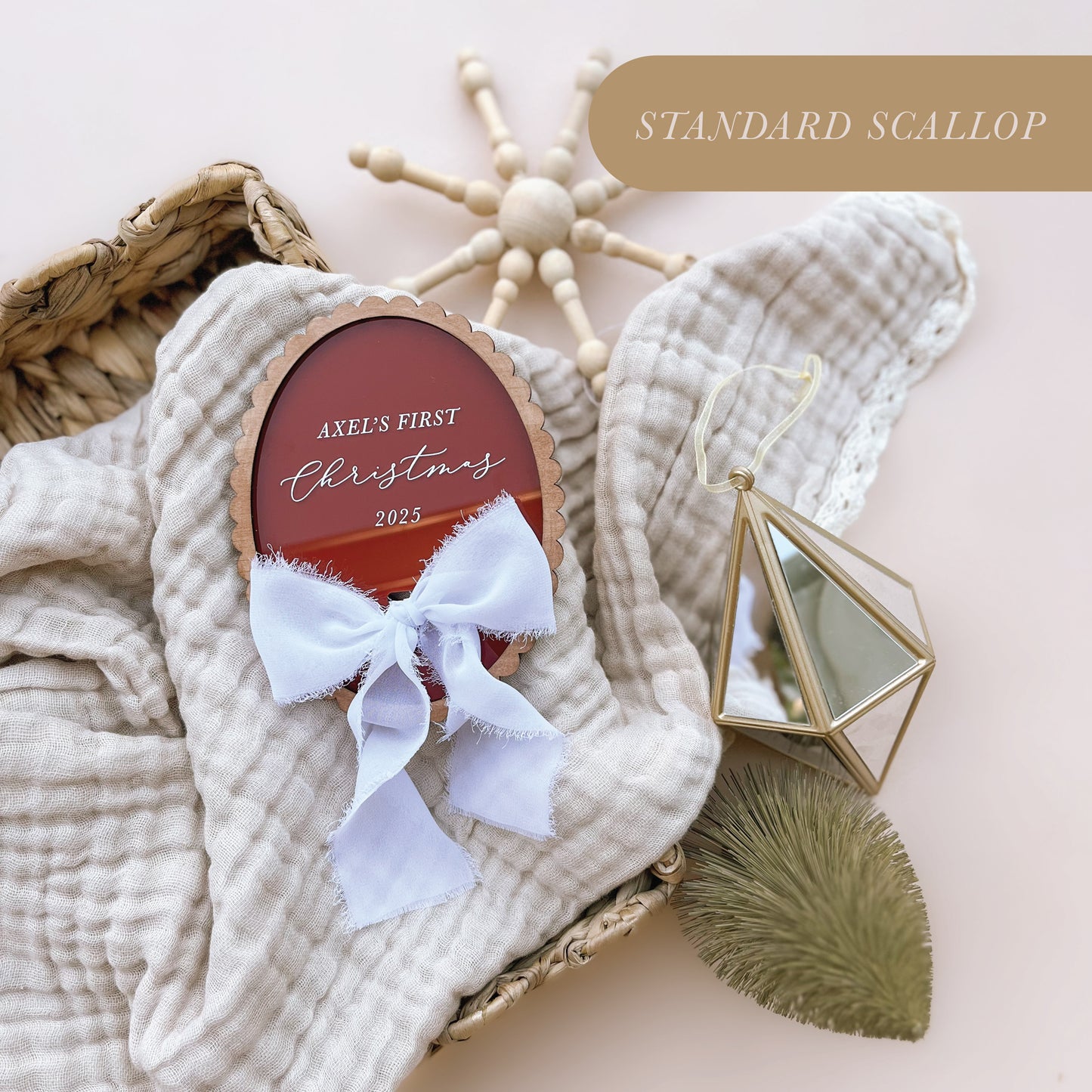 Baby's First Christmas Vintage-Style Plaque | 2 Styles | Multiple Customisation Options