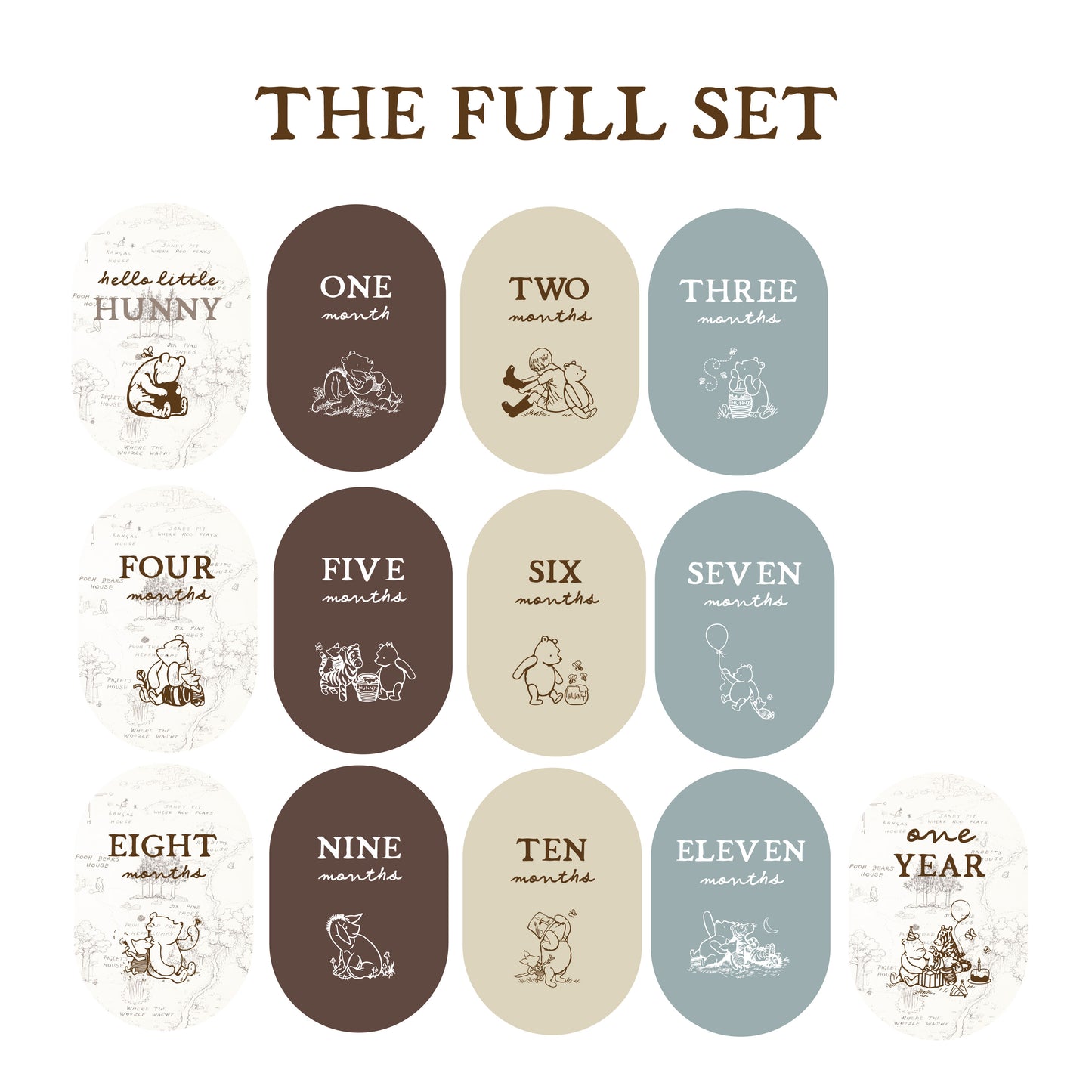 Storybook Bear Milestone Set | Pooh & Friends | Customisable