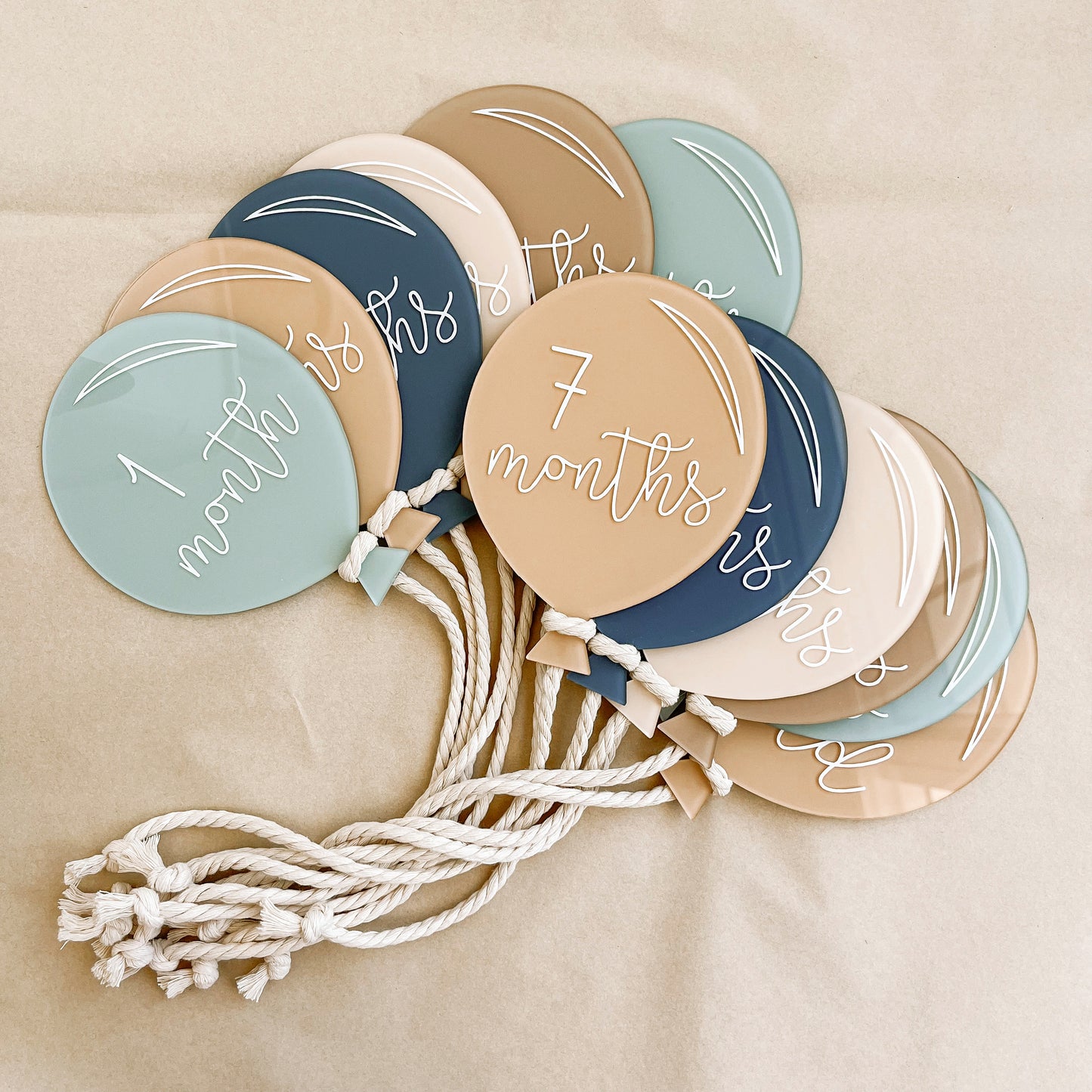 BALLOONS Acrylic Milestone Set | Multiple Colourway Choices