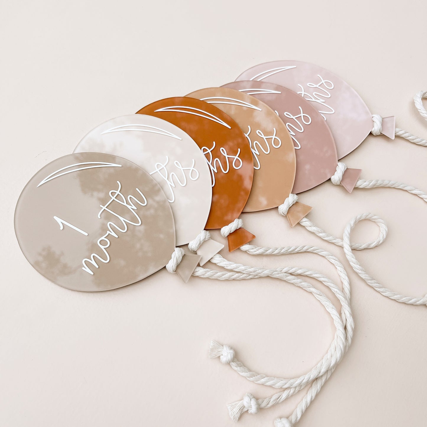 BALLOONS Acrylic Milestone Set | Multiple Colourway Choices