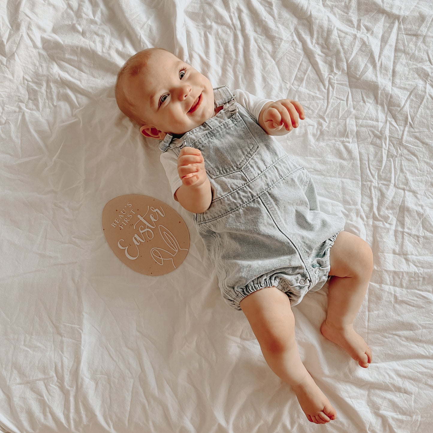 'FIRST EASTER' Acrylic Egg Plaque | Multiple Colour + Pattern Choices