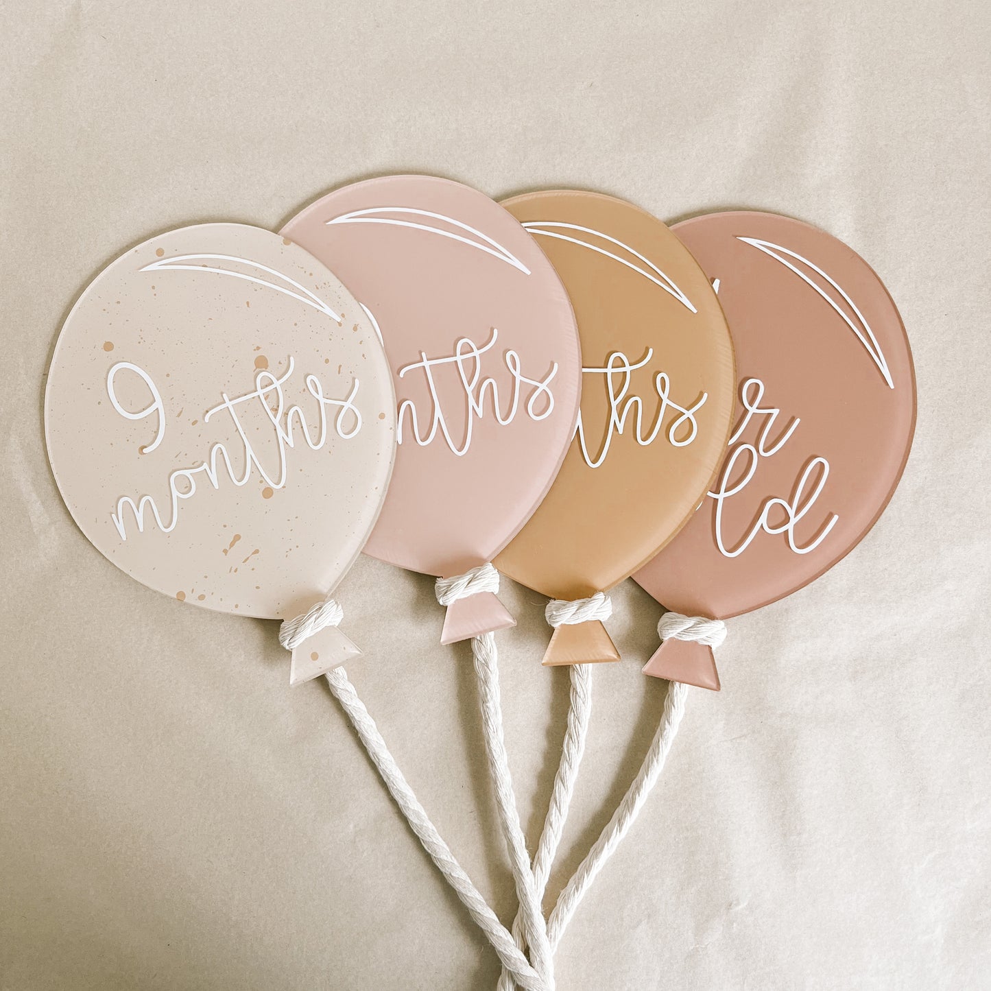 BALLOONS Acrylic Milestone Set | Multiple Colourway Choices
