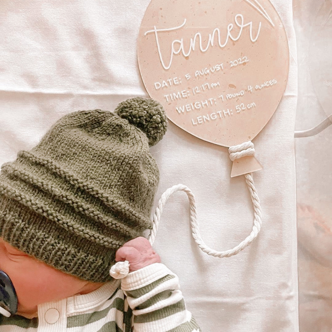 Balloon | BIRTH DETAILS | PERSONALISED | Multiple Colour + Pattern Options