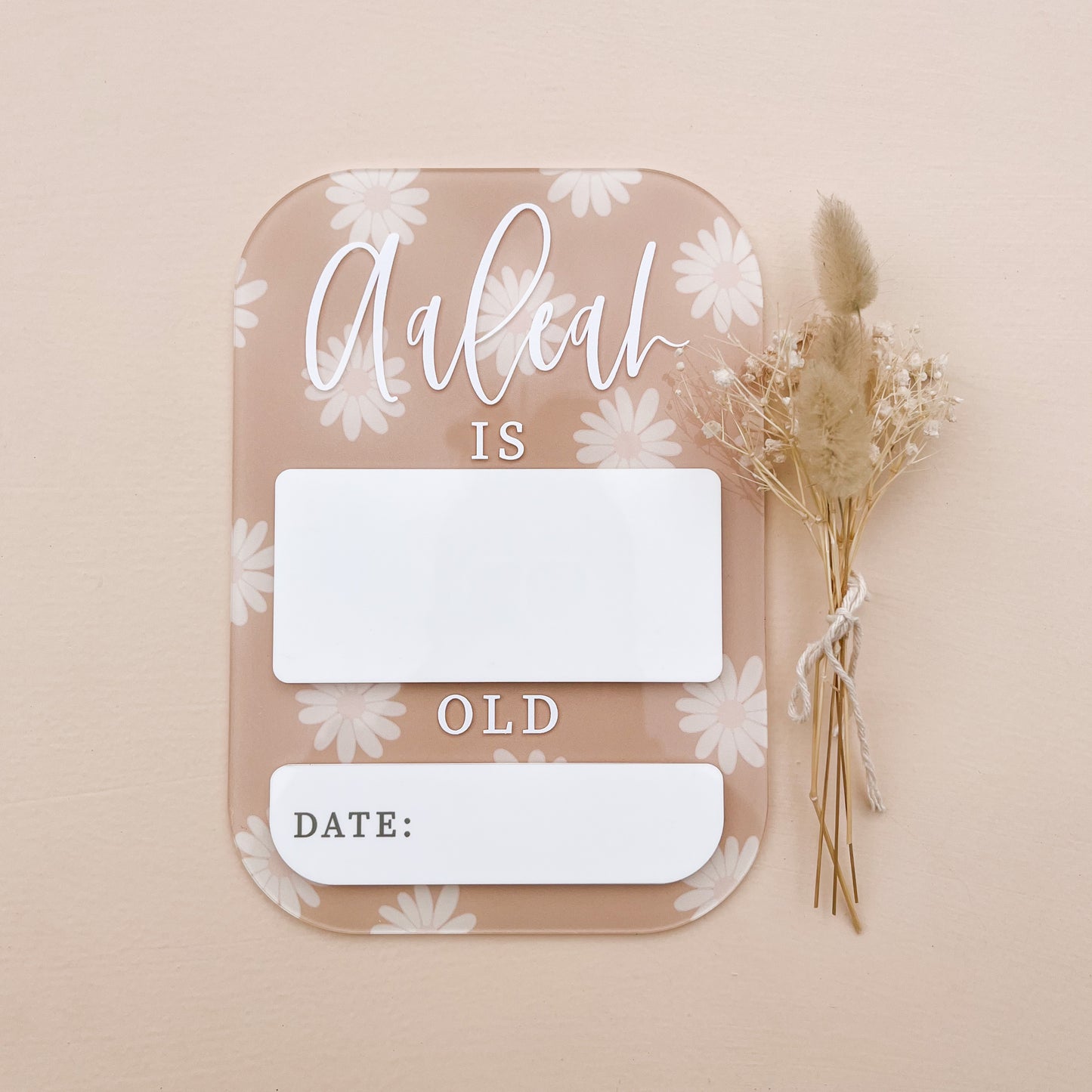 WRITABLE Milestone Plaque | AGE | Various Pattern & Colour Options + FREE Whiteboard Marker