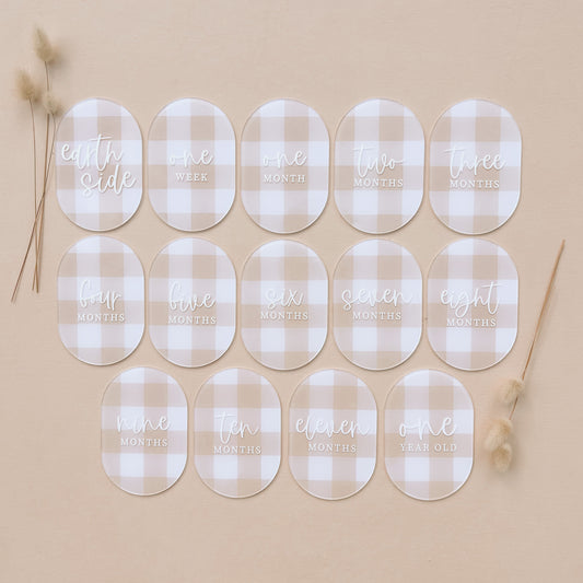 OVAL Acryl-Meilenstein-Set | Mehrere Farbvarianten zur Auswahl