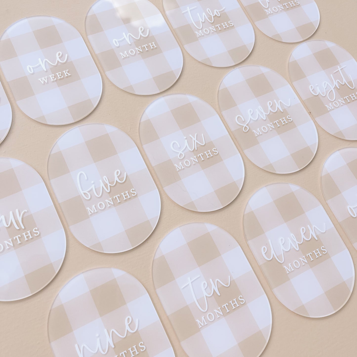 OVAL Acrylic Milestone Set | Multiple Colourway Choices