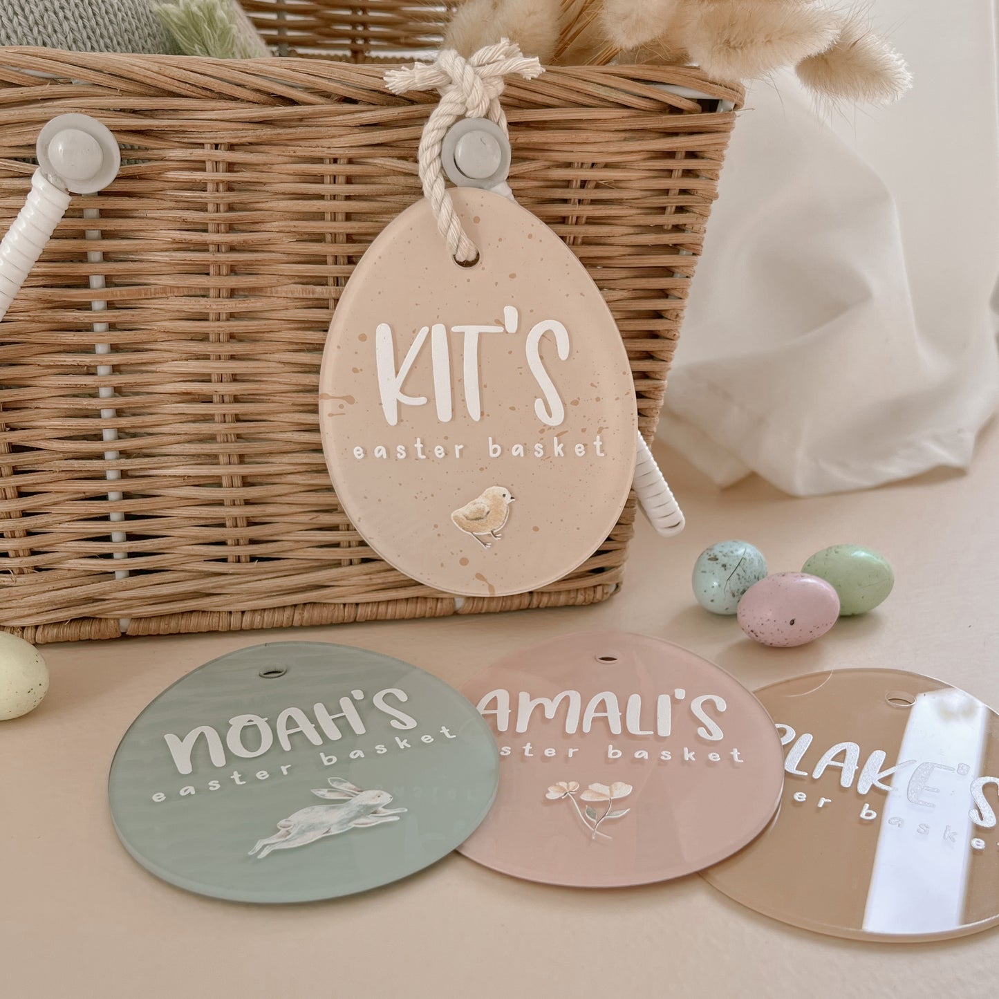 Easter Basket Tag - Style #1 | PERSONALISED | Multiple Colour Choices