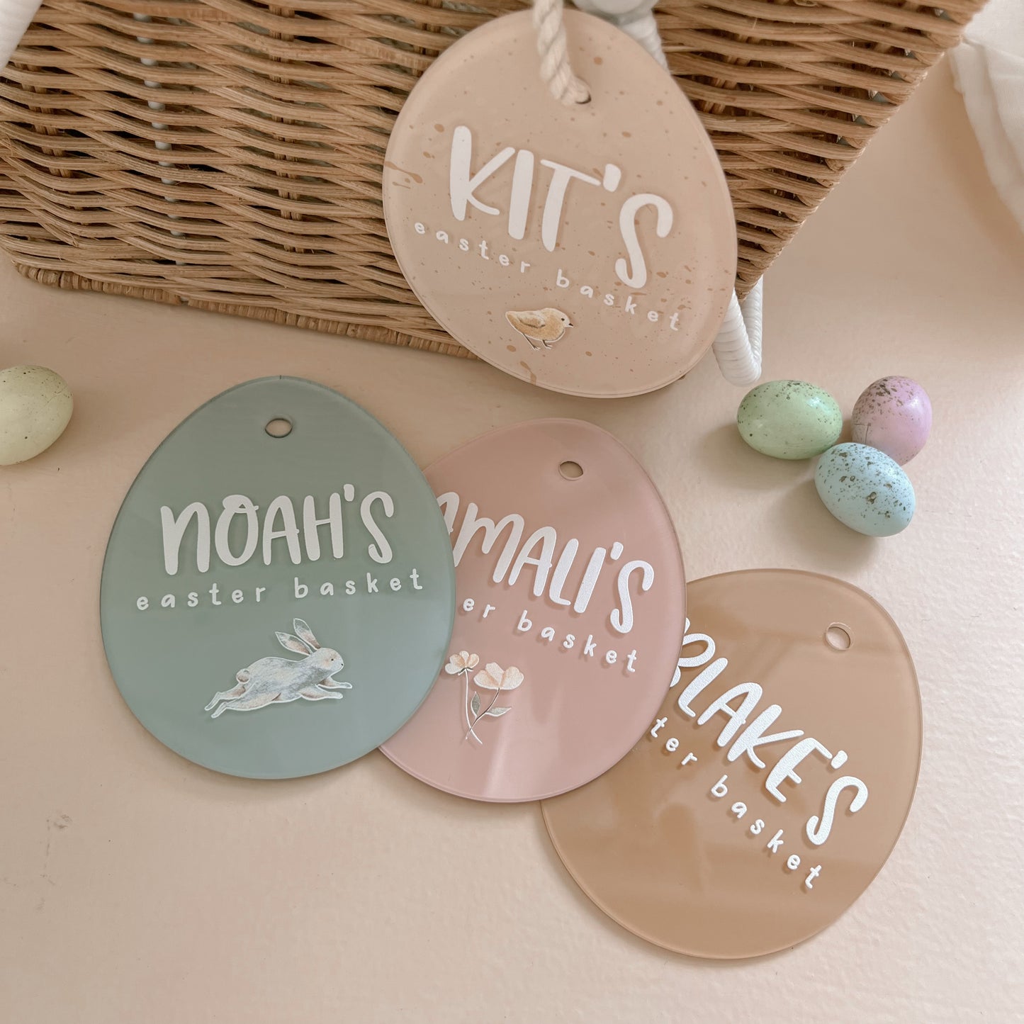 Easter Basket Tag - Style #1 | PERSONALISED | Multiple Colour Choices