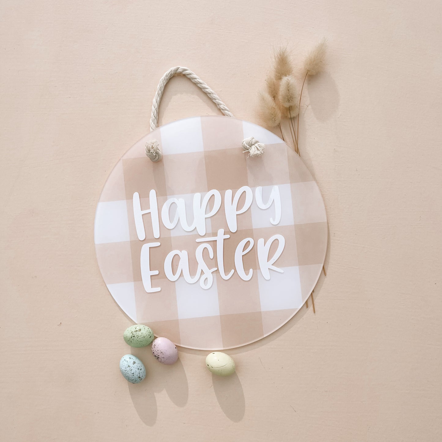 'HAPPY EASTER' Hanging Plaque | Multiple Colour + Pattern Choices