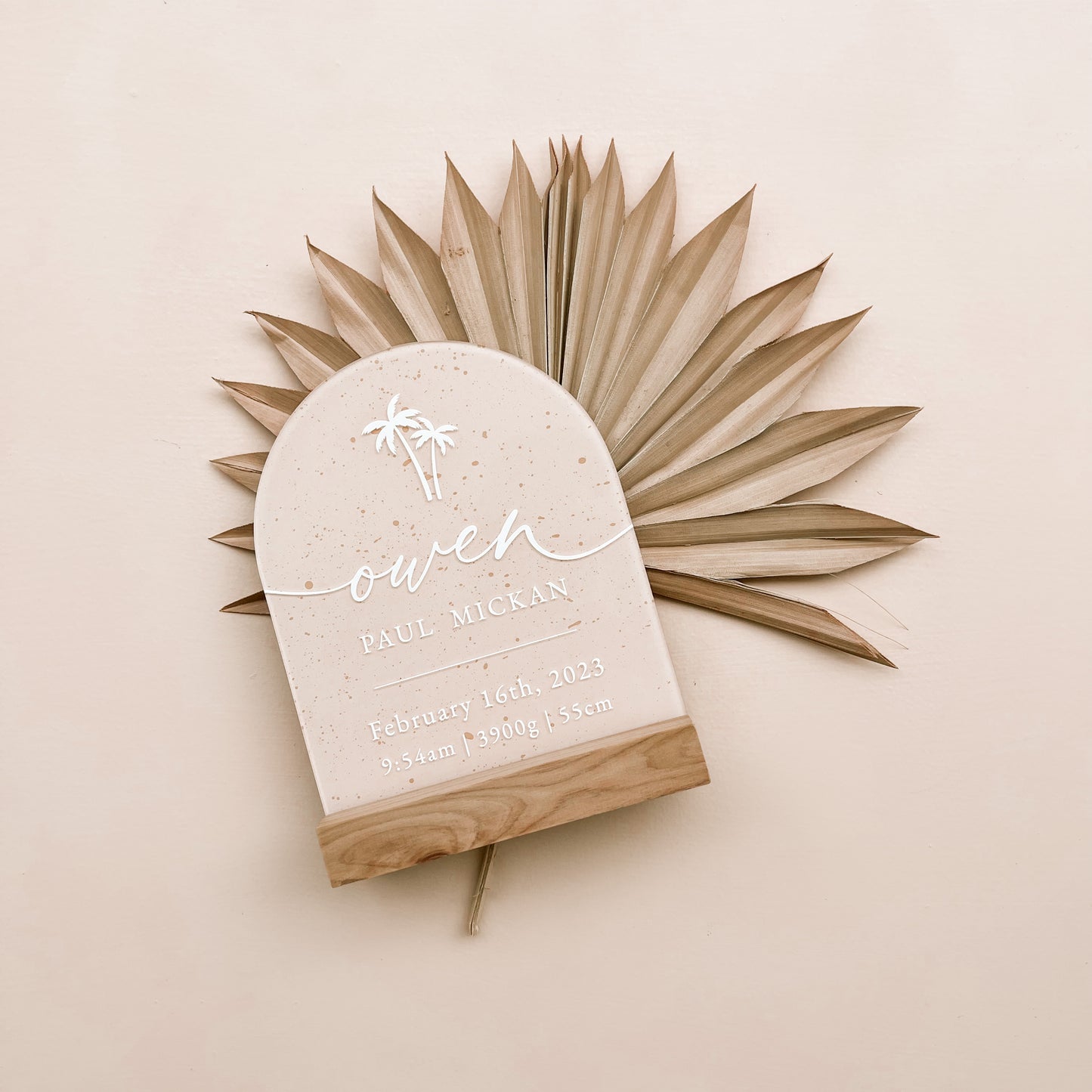 BIRTH DETAILS Arch or Circle | PERSONALISED | Multiple Colour + Pattern Choices