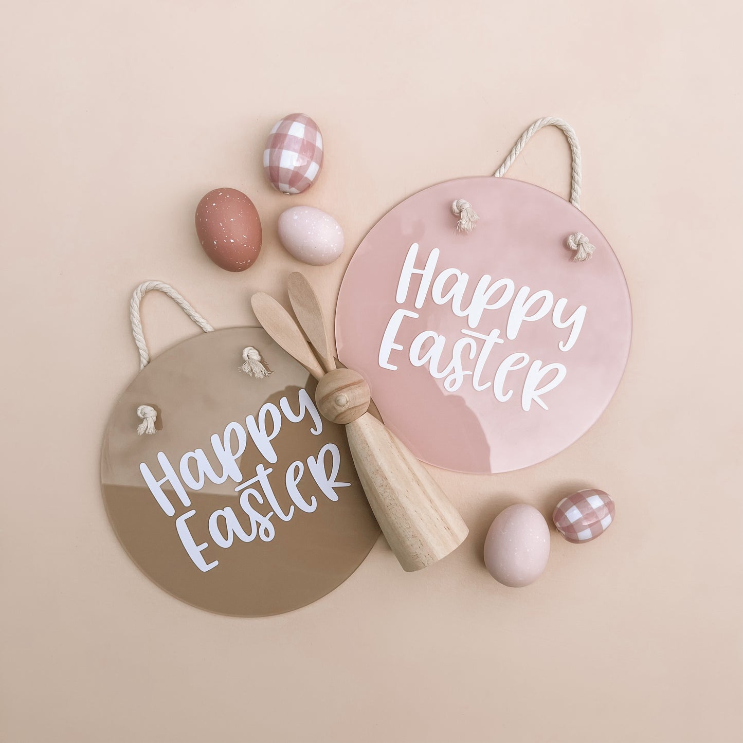 'HAPPY EASTER' Hanging Plaque | Multiple Colour + Pattern Choices