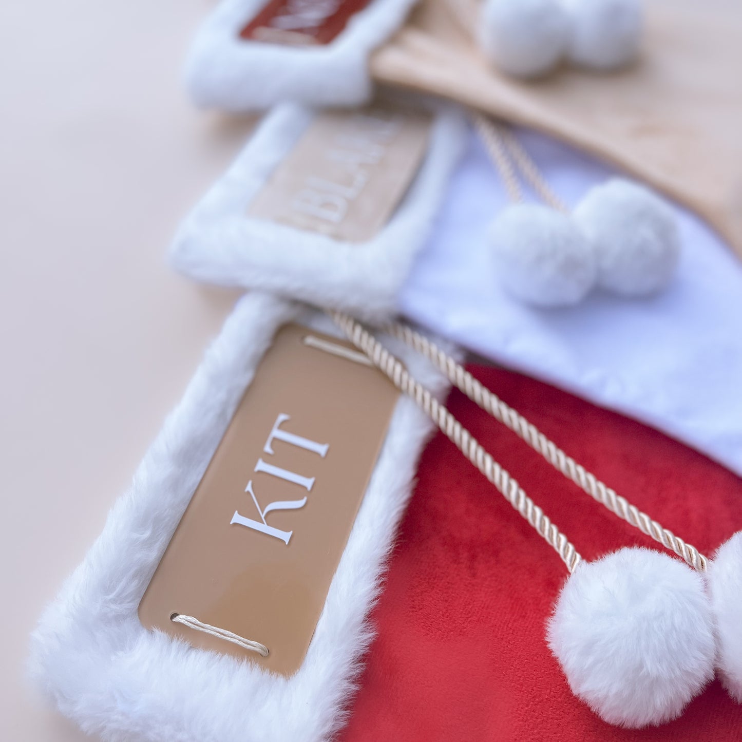 VELVET CHRISTMAS STOCKING | PERSONALISED | 3 Stocking + Multiple Name Colours