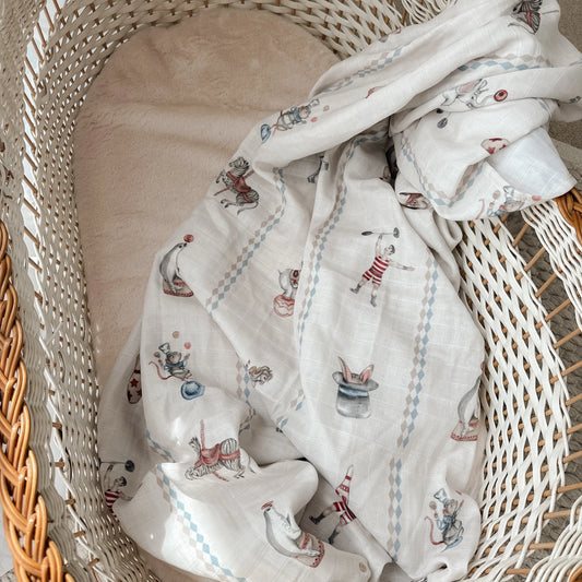Le Cirque Swaddle | Organic Cotton Muslin Wrap