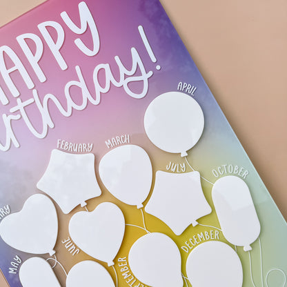 CLASSROOM REUSABLE BIRTHDAY BOARD | Multiple Colour & Pattern Choices | Optional Magnet Add-On