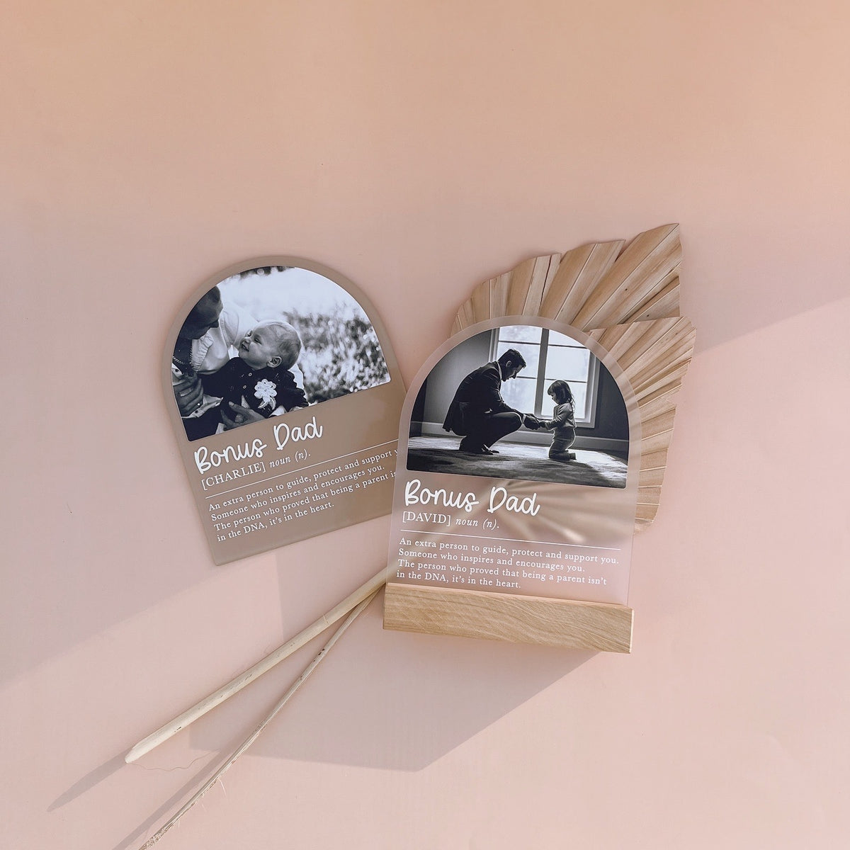 Dad Arch BONUS DAD (STEP DAD) ARCH PHOTO PLAQUE | Personalised | Multiple Colou ...
