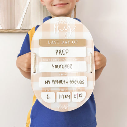 FIRST & LAST DAY Milestone Board + FREE Whiteboard Marker | Multiple Colour + Pattern Options