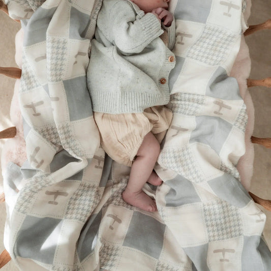Wright Flyer Swaddle | Organic Cotton Muslin Wrap