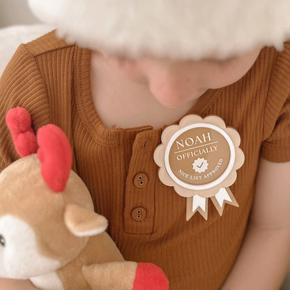 SANTA'S NICE LIST BADGE | Personalised | Multiple Colour & Pattern Options